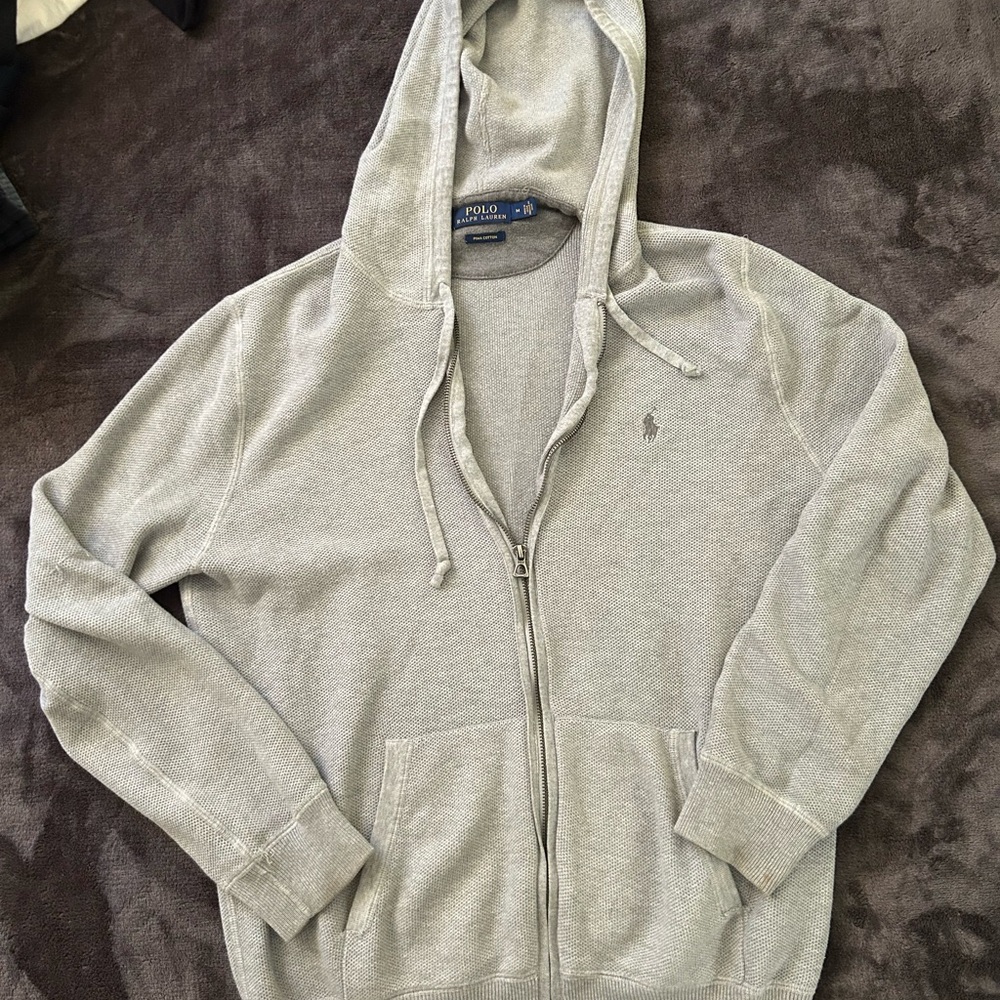 Vintage Polo by Ralph Lauren Gray Zip Up Sweater